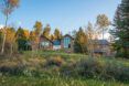 A landscape of a sustainable cabin in nature.