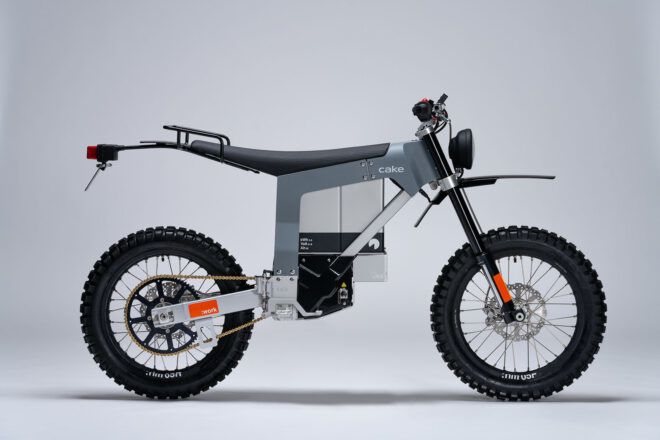 An e-bike against a gray background.