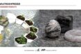 A photo collage of products made from the TRASHPRESSO including an egg figurine and plant pots