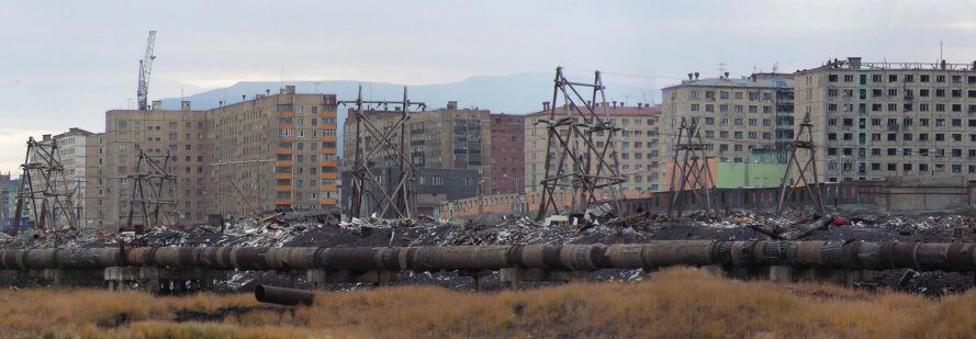 A landscape of the city of Norilsk.