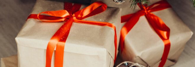 Gifts under a tree.