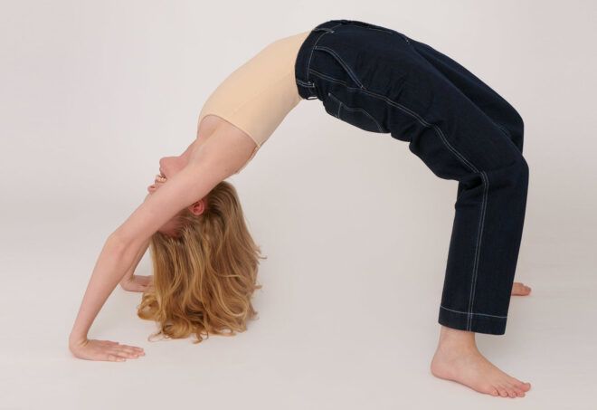 A person doing yoga.