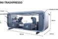 A diagram of the TRASHPRESSO including showing the machinery inside