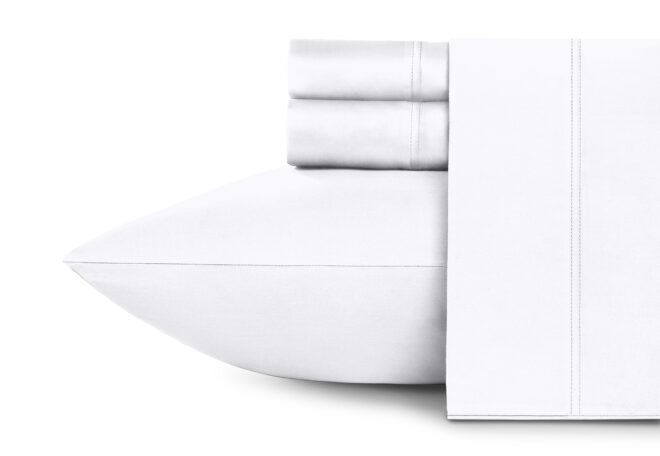 A stack of white sheets.