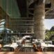 An outdoor seating area of the hotel