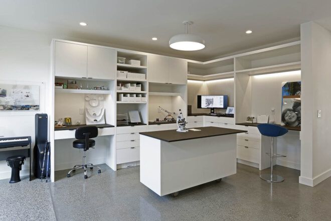 A white office area.