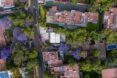 An aerial view of a green city.