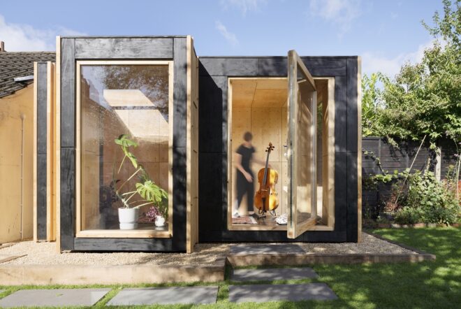 A series of boxes that make up the house