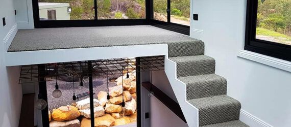 A loft inside the tiny home.
