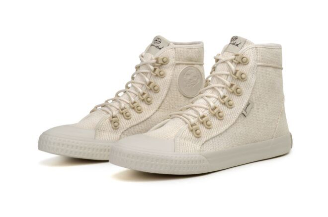 Off-white high-top sneakers