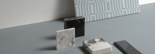 White and black small chunks of marble