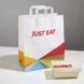 A to-go bag that reads 