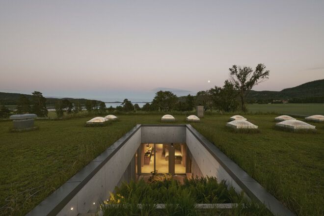 A home bermed beneath grass.