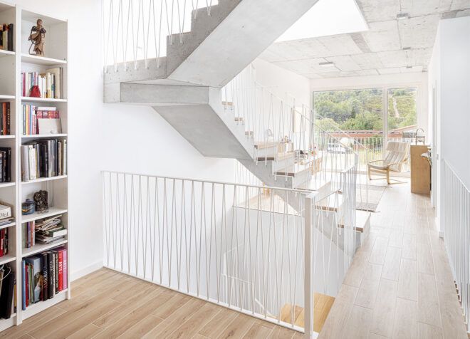 A white staircase.