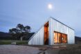A tiny home with a sloped roof.