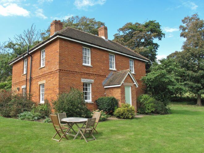 A brick cottage.
