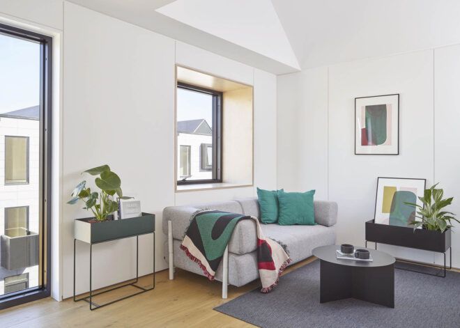 A white living room.