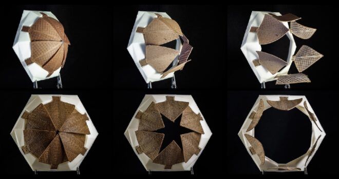 Through 4D printing this hexagonal object is able to move