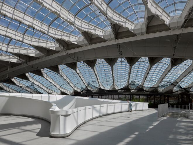 A view of a glass ceiling