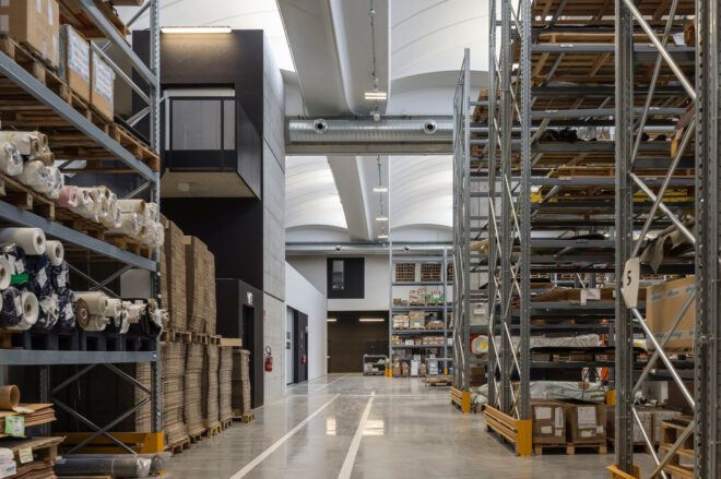 Interior warehouse shelving