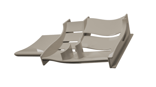 A corrugated tan material