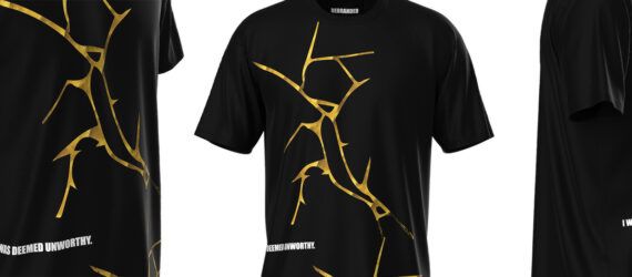 The front and back of a REBRANDED shirt.
