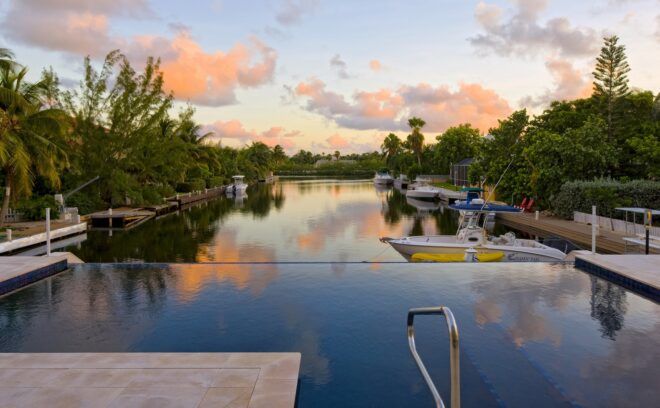 A water bank that the house overlooks