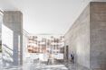 A neutral toned lobby area.