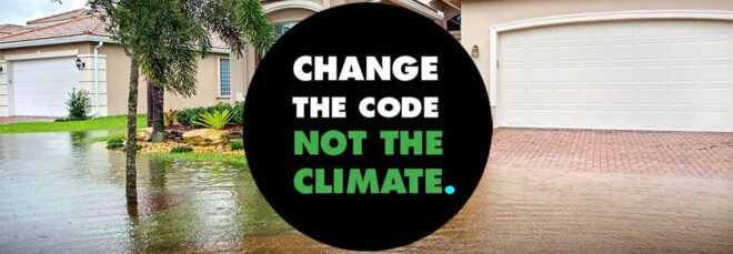 Campaign poster for Change the Code Not the Climate campaign targeting Bitcoin.