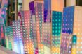 Up-close of the holographic rectangle blocks