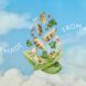 Strips of chicken, lettuce, tomatoes and garlic tossed up against a sky background