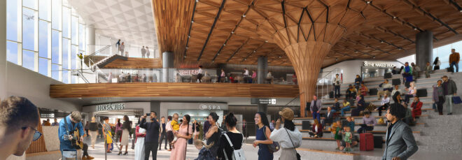 A main pavilion area of an airport