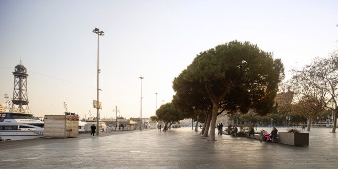 A cement walking area
