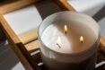 A candle with three wicks