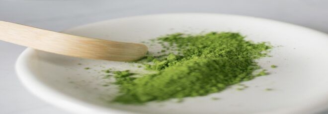 green powder on a plate
