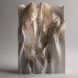 A tan-colored fibrous sculpture