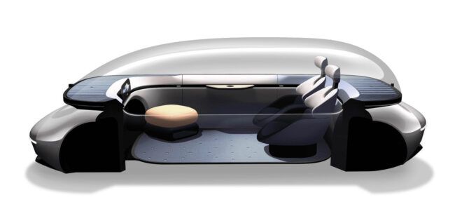 The side and interior of the AKXY2 electric vehicle