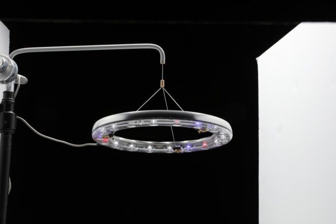 A light ring attached from a wall