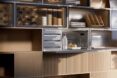 A wall of food with a cabinet popped open