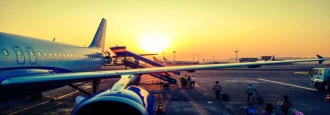 a plane at an airport