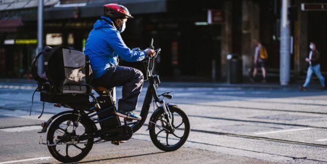 a man on an electric bike