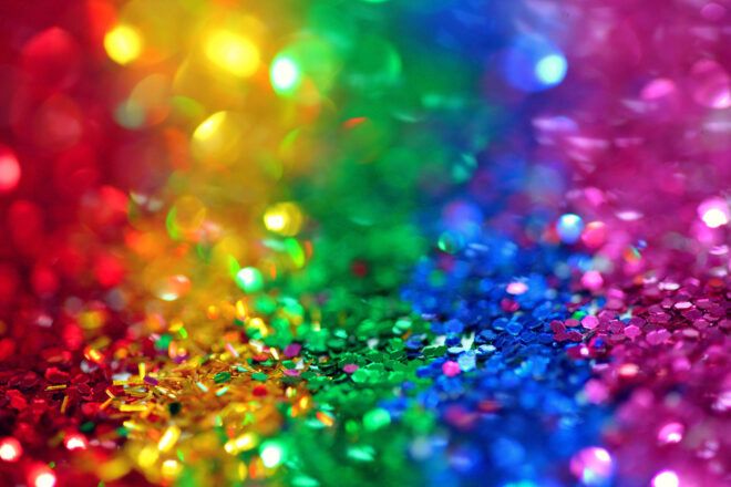 Rainbow colored glitter