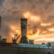 A fossil fuel farm spewing smoke
