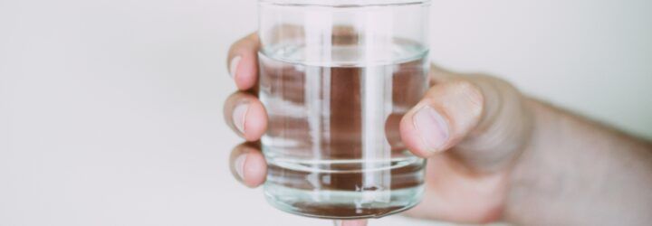 a glass of drinking water