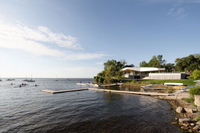 A dock for boats at the nautical center.