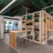Modern bookshelves and desk area