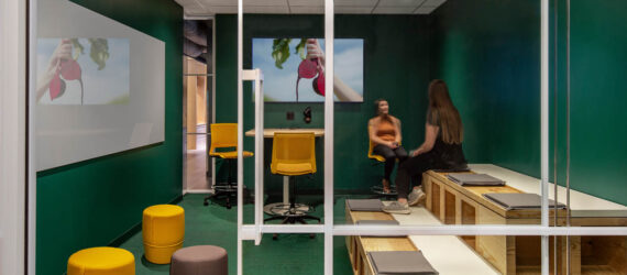 A lounge of sorts with unique seating