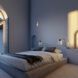 The primary suite in the Santorini home