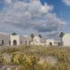 A view of the Santorini complexes at a distance in the daytime