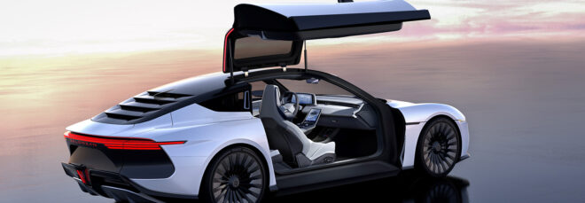 The passenger car door opened upwards
